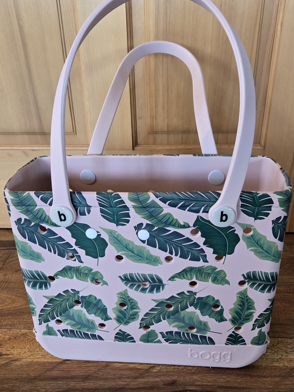 BOGG BAG Pink Tote with Green Tropical Leaf Print*** Limited Edition - Picture 2 of 4